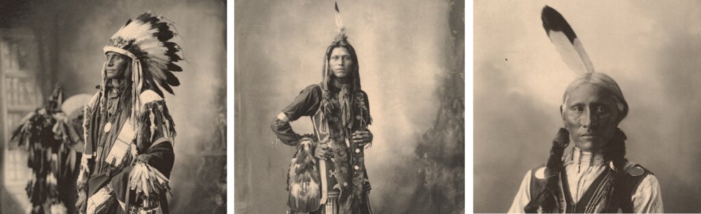 Native Americans lived in close proximity but were extremely diverse. Photos: A Sioux native American, a Ponca native American, a Cheyennes native American © Boston Public Library Unsplash 